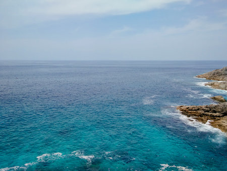 PHANG-NGA, Thailand - Beautiful Andaman turquoise south sea at Tachai Island, located Similan islandの写真素材