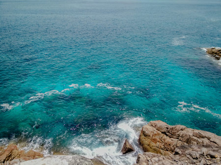 PHANG-NGA, Thailand - Beautiful Andaman turquoise south sea at Tachai Island, located Similan islandの写真素材
