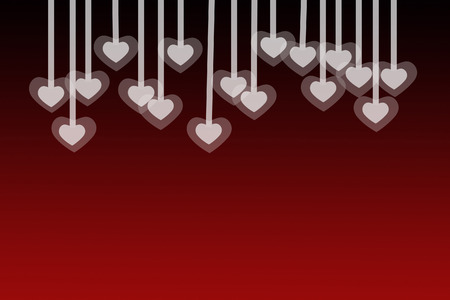 Happy valentines day lettering background. White heart on red background.の写真素材