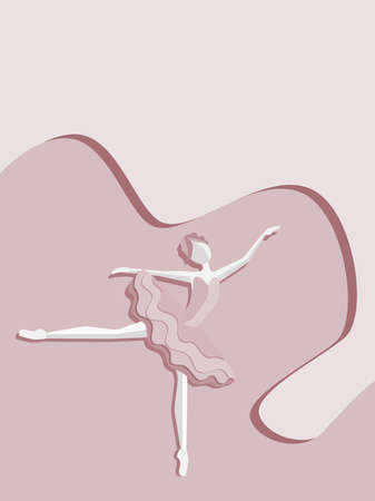 Ballerina figure on brown background. Can be used for banner, flyer, booklet, poster or as wallpaper.のイラスト素材
