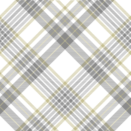 Plaid pattern in gray, white and golden tan.のイラスト素材