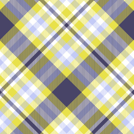 Madras plaid pattern in yellow, blue, white and indigo.のイラスト素材