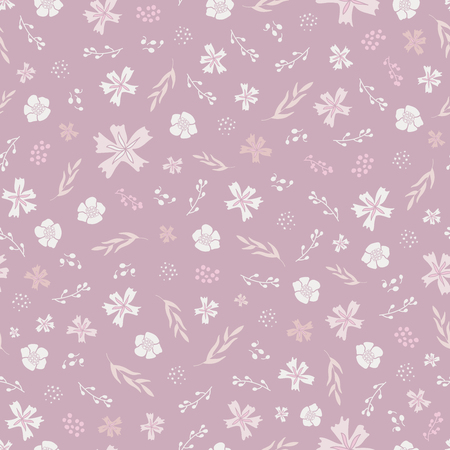 Seamless floral pattern in faded purple and pink.のイラスト素材