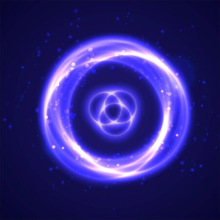 Abstract smooth light circle with atom symbol. のイラスト素材