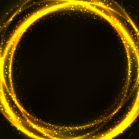 Abstract shining rings with glow and sparkles. Vector illustration with space for your text.のイラスト素材