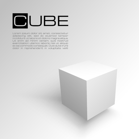 3D cube isolated on white background. Shipping or transportation concept. White box.のイラスト素材