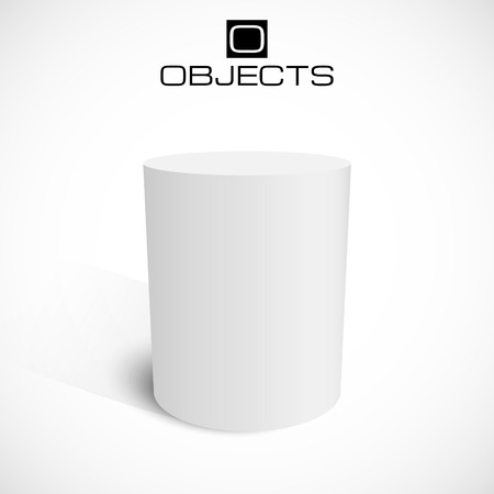 White 3d cylinder stand isolated on background. Platform or podium for your advertisement.のイラスト素材