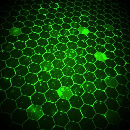 Abstract technology background, hexagonal template.のイラスト素材