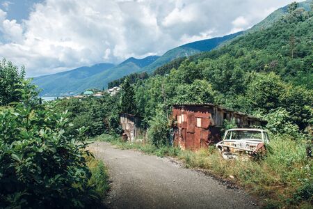 Beautiful views of Abhazia. Mountains, sea treesの写真素材