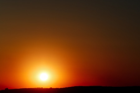 Red sunset over the sea, river Volgaの写真素材
