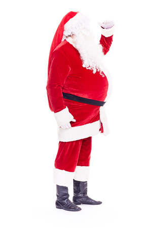 Portrait of Christmas character Santa Claus in traditional costume on white backgroundの写真素材