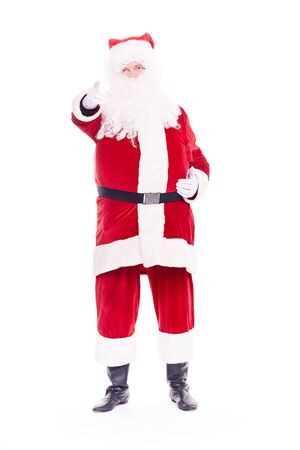 Portrait of Christmas character Santa Claus in traditional costume on white backgroundの写真素材