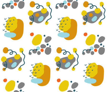 Summer theme in vibrant and colorful colors. Seamless pattern. Background image.