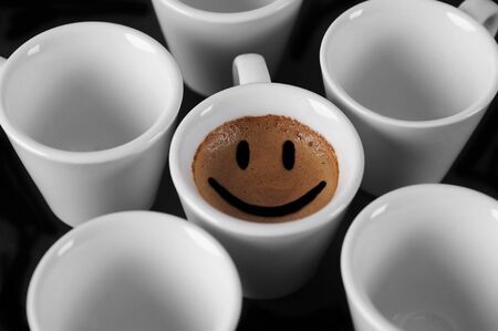 Cup of coffee with smileの写真素材