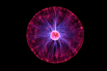 Plasma sphere with energy beamsの写真素材