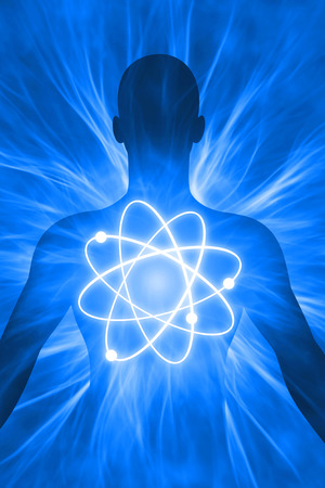 illustration human body with energy raysの写真素材