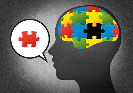 Head with puzzleの写真素材