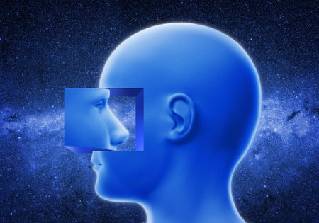 Head looking inwardの写真素材