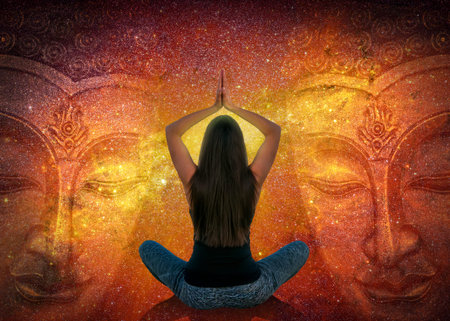 Woman doing yoga and meditation