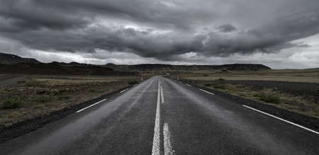The road with stormの写真素材