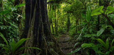 Tropical rainforest in Costa Rica, Central America, Central Americaの写真素材