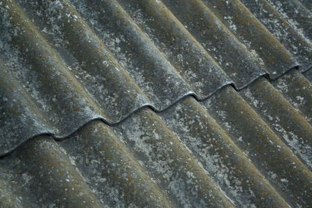 Old aged slate roof background. Rough slate with mossの写真素材