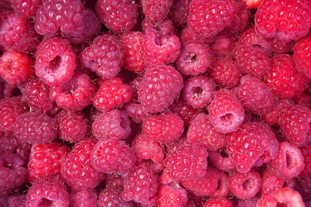 Heap of red tasty raspberries. Raspberries backgroundの写真素材