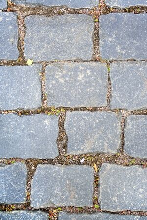 Old aged granite paving stones. Texture of old granite paving stones. The texture of the pavement granite pattern wallpaper for design. Rough texture vertical
の写真素材