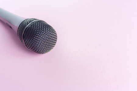 micro close up top view sing vocalの写真素材