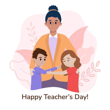 World teachers day poster concept. Pretty youngのイラスト素材