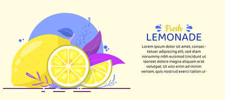 Lemon slices with leaves. Whole lime and cut piecesのイラスト素材