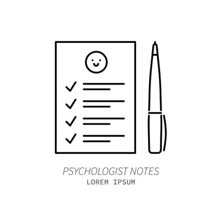 Psychotherapy and psychology line icon set. Simpleのイラスト素材