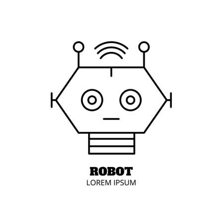 Artificial intelligence and machine learning line iconのイラスト素材