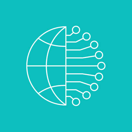 Artificial intelligence and machine learning line iconのイラスト素材