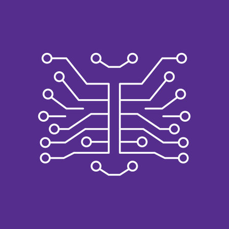 Artificial intelligence and machine learning line iconのイラスト素材