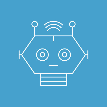 Artificial intelligence and machine learning line iconのイラスト素材