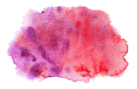 Abstract red purple watercolor splash texture isolated on white backgroundの写真素材