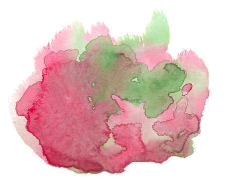Abstract red green watercolor splash texture isolated on white backgroundの写真素材