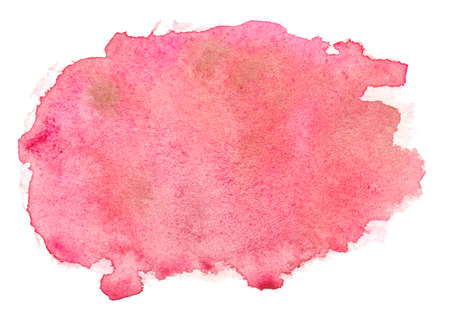 Abstract red watercolor splash texture isolated on white backgroundの写真素材