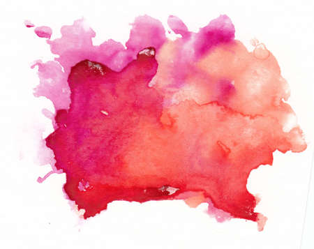 Abstract red blue watercolor splash texture isolated on white backgroundの写真素材