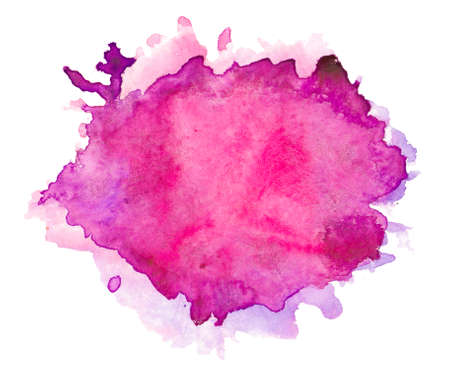 Abstract red purple watercolor splash texture isolated on white backgroundの写真素材