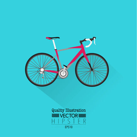 Vintage Bicycle Flat Vector Iconのイラスト素材