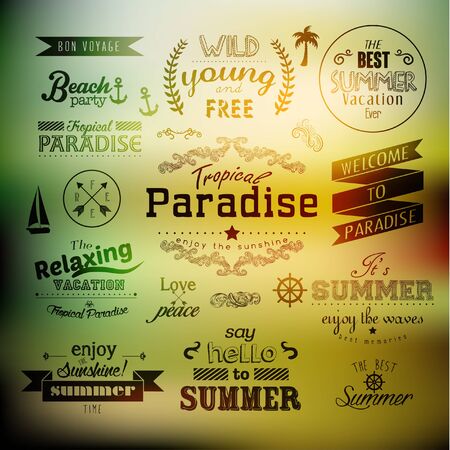 Vintage Typography Summer Holiday Quote Designのイラスト素材