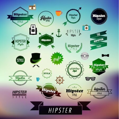 Trendy Hipster Label and Badge Icon Designのイラスト素材