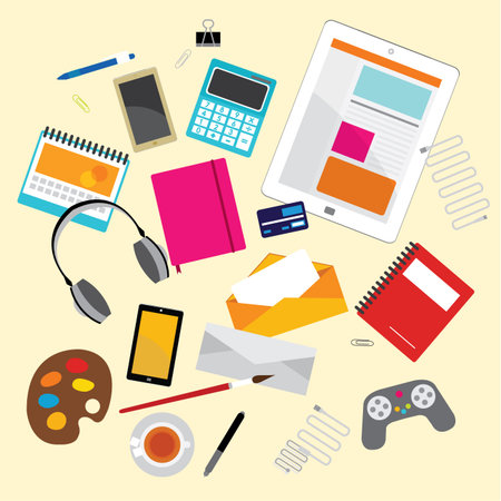 Creative Vector Design Elements for Business Office Workplaceのイラスト素材