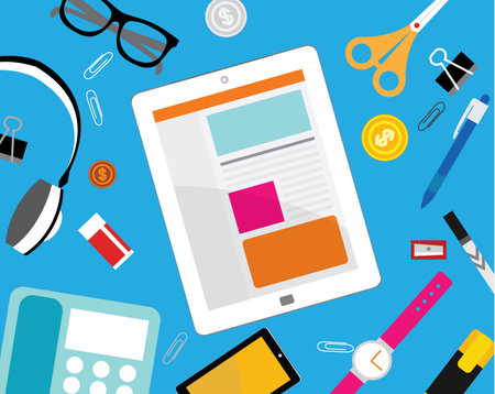 Creative Vector Design Elements for Business Office Workplaceのイラスト素材