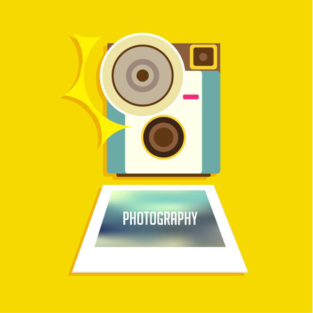 Vintage Flat Camera Icon Vector Illustration Design