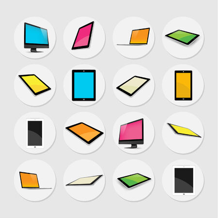 Tablet Icon in Different Angle Vector Designのイラスト素材