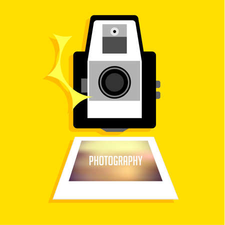 Vintage Flat Camera Icon Vector Illustration Designのイラスト素材
