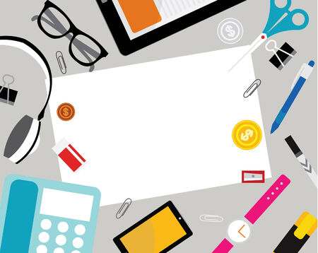 Creative Vector Design Elements for Business Office Workplaceのイラスト素材